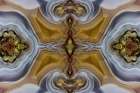 Laguna agate kaleidoscope repeating mirror-effect pattern. Art Print